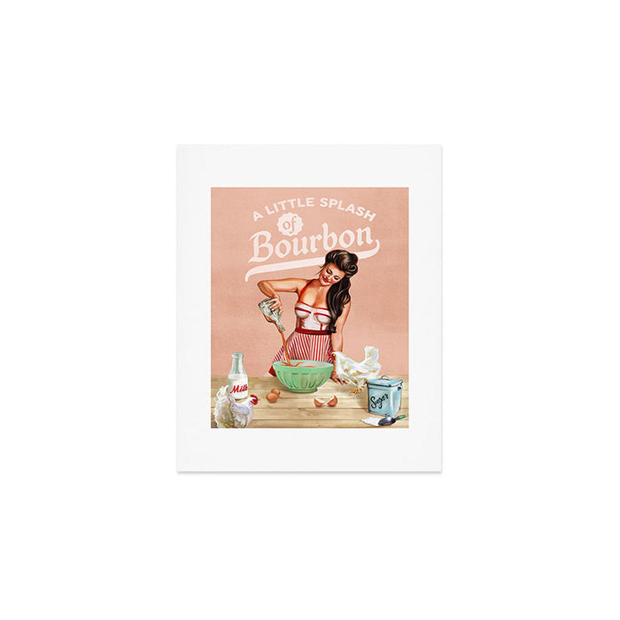 A Little Splash Of Bourbon Cool Retro Pinup Cooking Art Art Print Gallery Image 1