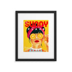 "A Sunny Place For Shady Ladies" Cool, Retro Pinup Girl With Orange Shades Framed Art Print Gallery Image 5