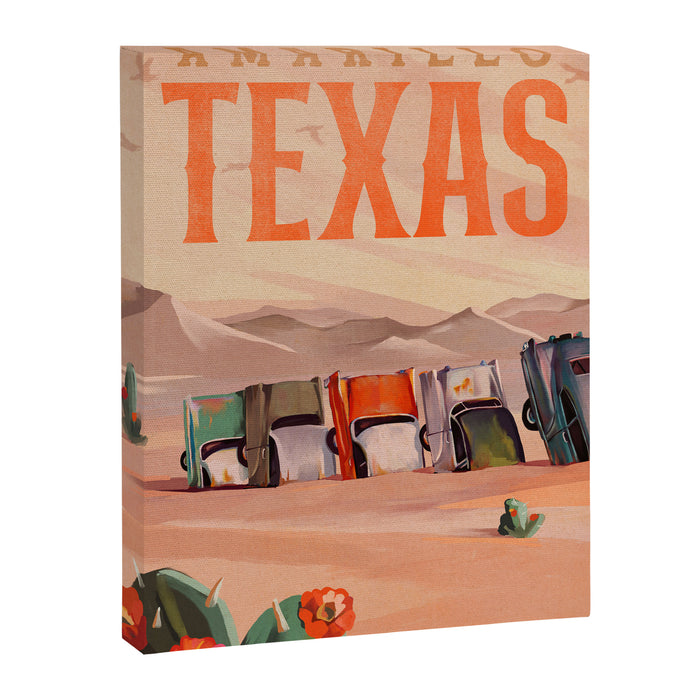 Amarillo, Texas Vintage Travel Art Canvas Print Gallery Image 1