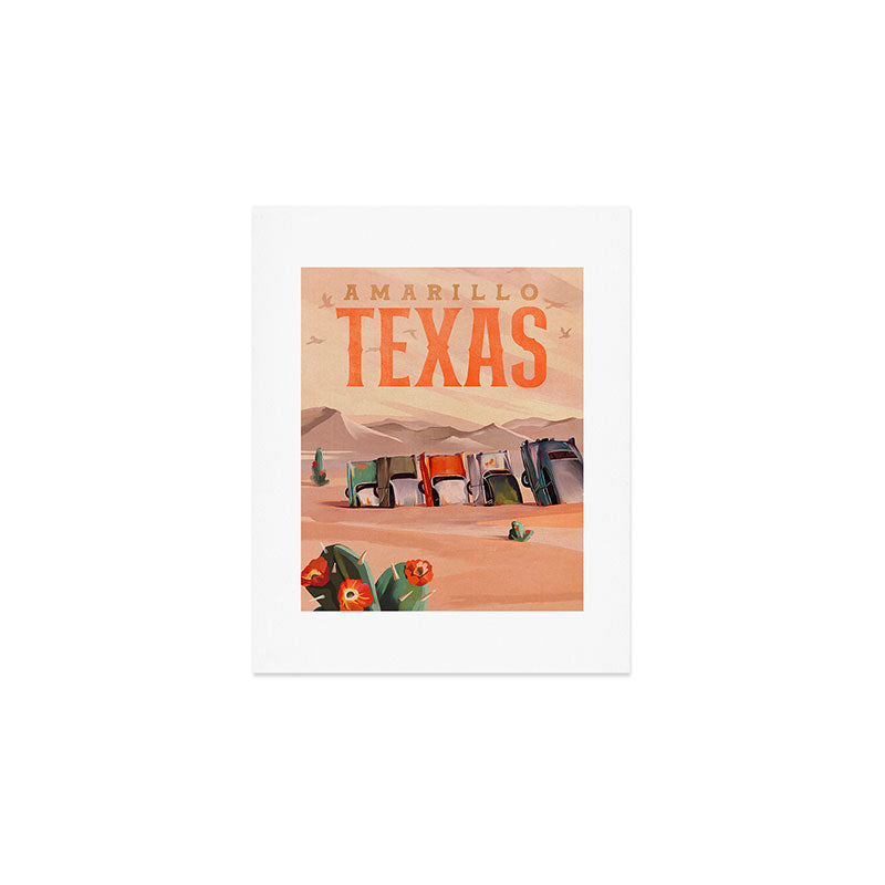 Amarillo, Texas Vintage Travel Art Art Print Gallery Image 1