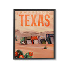 Amarillo, Texas Vintage Travel Art Framed Canvas Print Gallery Image 6