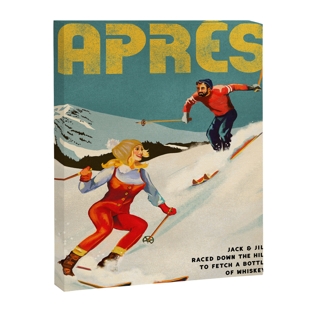 "Apres" Retro Pinup Ski Art Canvas Print Gallery Image 6