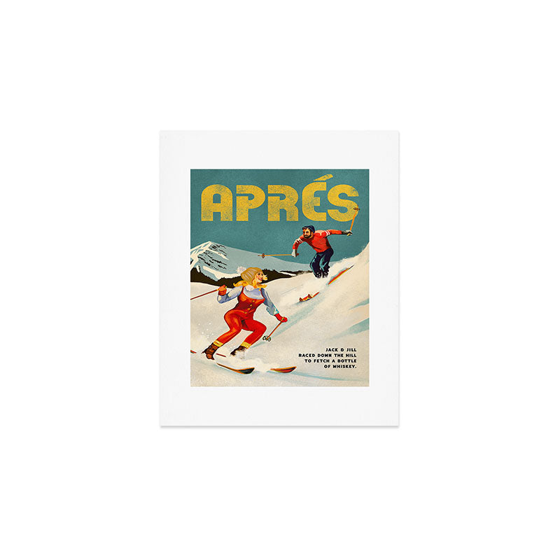 "Apres" Retro Pinup Ski Art Art Print Gallery Image 1