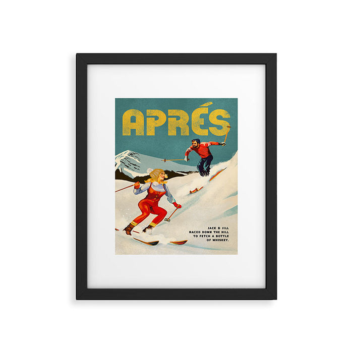 "Apres" Retro Pinup Ski Art Framed Art Print Gallery Image 1