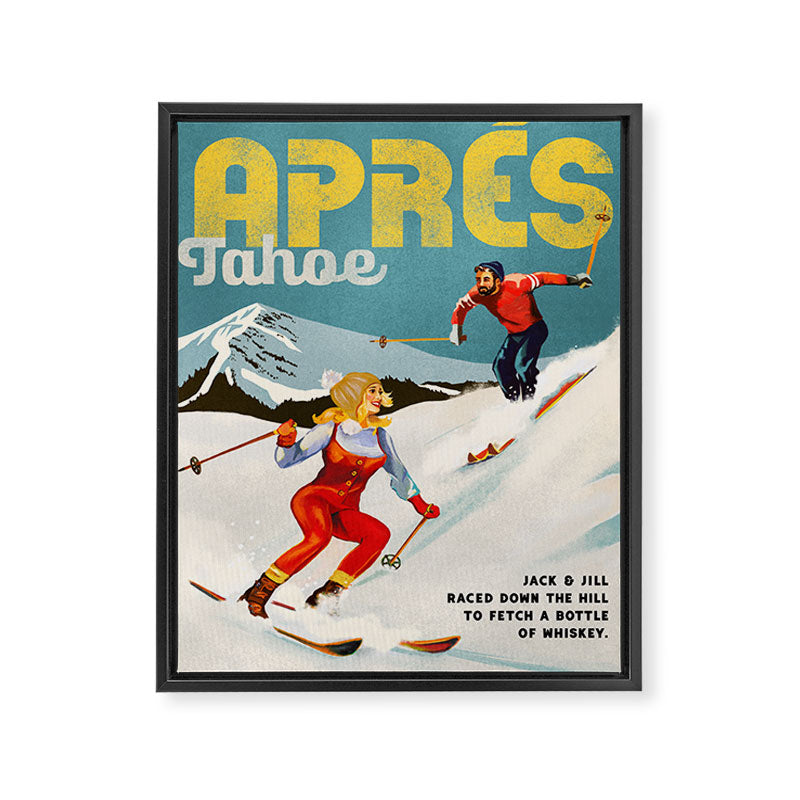 Apres Ski Lake Tahoe, California Framed Canvas Print Gallery Image 6