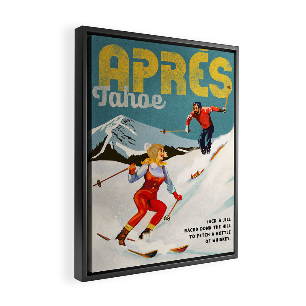 Apres Ski Lake Tahoe, California Framed Canvas Print Gallery Image 2