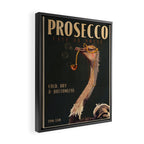 Art Deco Prosecco Poster. Vintage Bar Art. Champagne Wine Lover Ostrich Print Framed Canvas Print Gallery Image 2