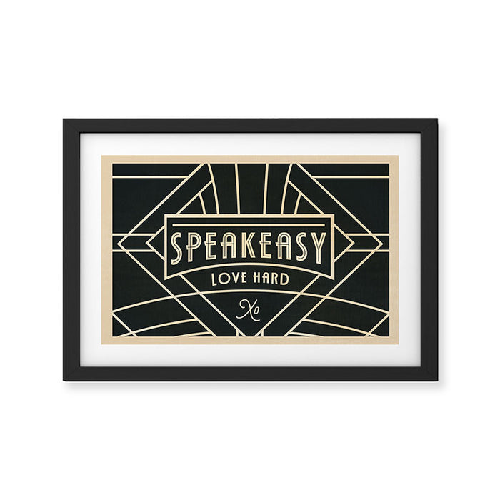 Art Deco Speakeasy Bar Sign Framed Art Print Gallery Image 1