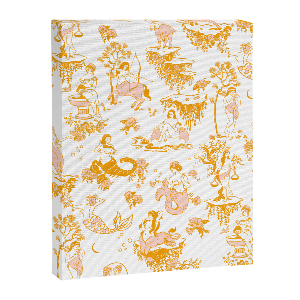 Gold Zodiac Toile Pattern Canvas Print Gallery Image 8