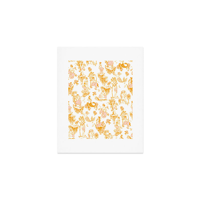 Gold Zodiac Toile Pattern Art Print Gallery Image 1