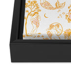 Gold Zodiac Toile Pattern Framed Canvas Print Gallery Image 3