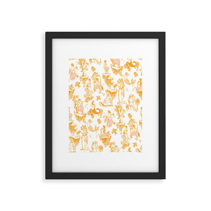 Gold Zodiac Toile Pattern Framed Art Print Gallery Image 1