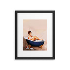 "Bathtub Whiskey" - Cute Vintage Brunette Pinup Girl Soaks & Enjoys A Cocktail. (V.2) Framed Art Print Gallery Image 5