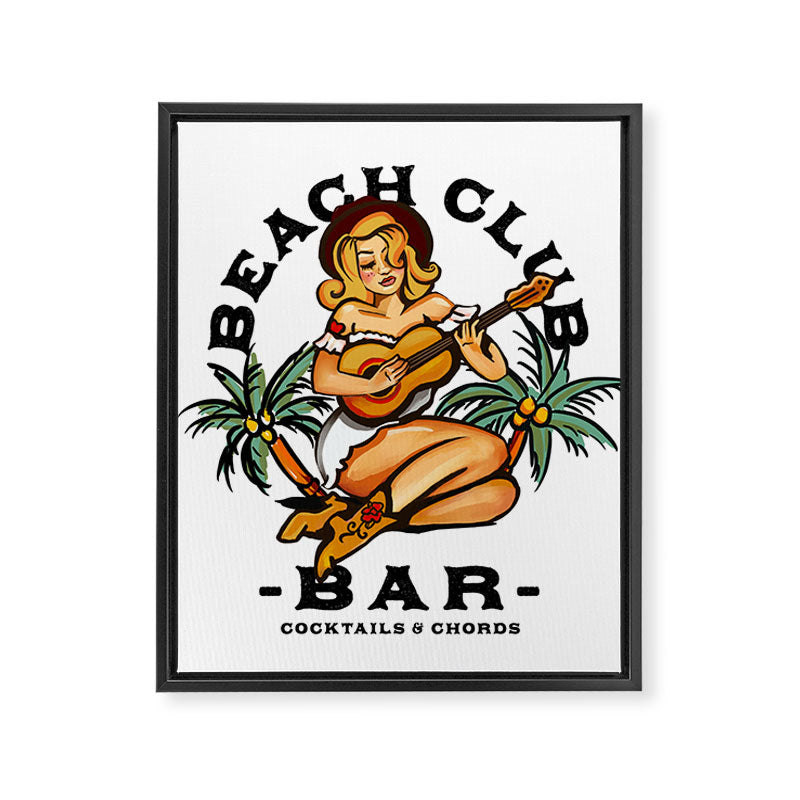 Beach Club Bar: Tropical Live Music Venue Framed Canvas Print Gallery Image 6