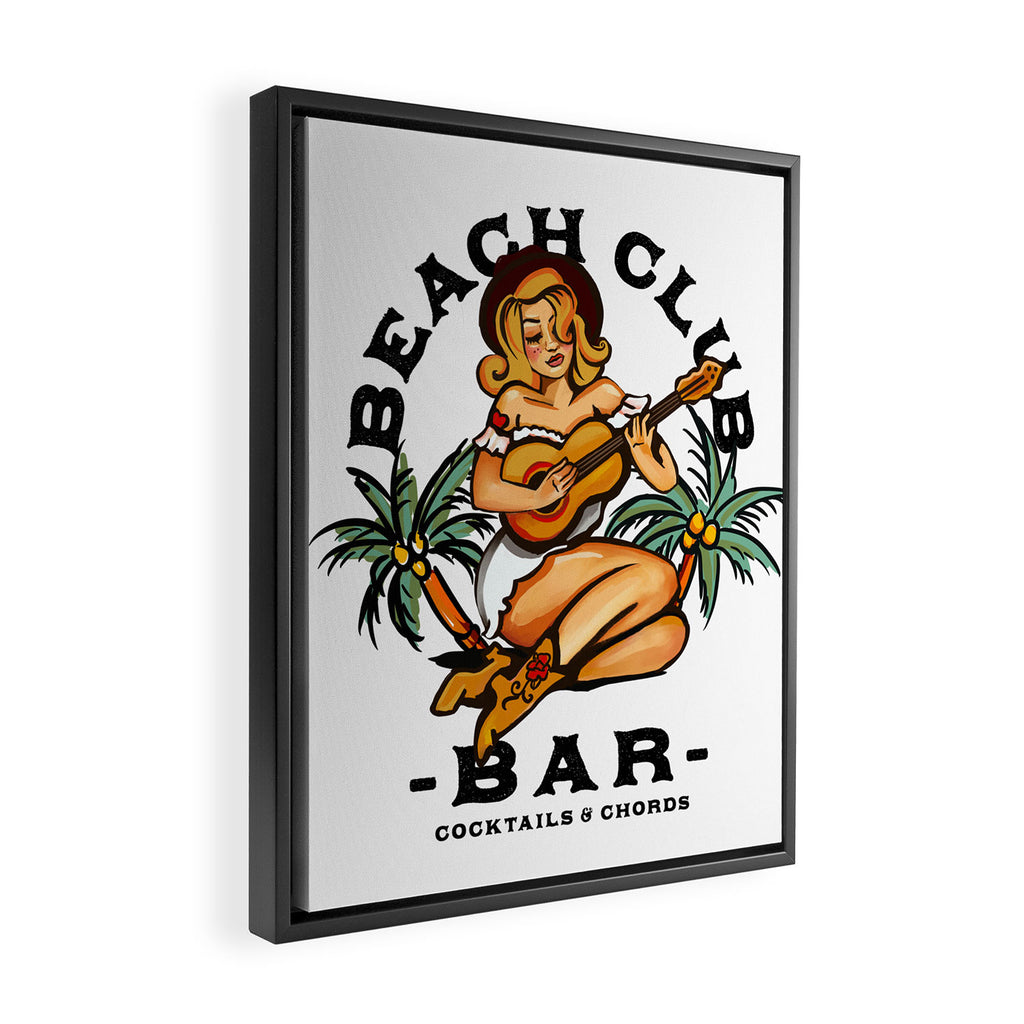 Beach Club Bar: Tropical Live Music Venue Framed Canvas Print Gallery Image 2