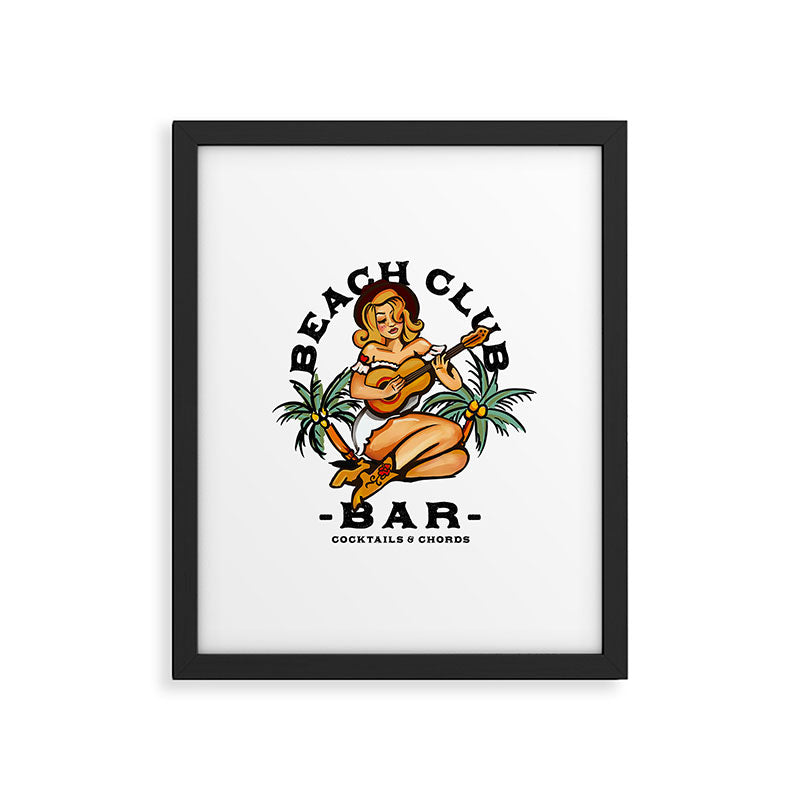 Beach Club Bar: Tropical Live Music Venue Framed Art Print Gallery Image 5