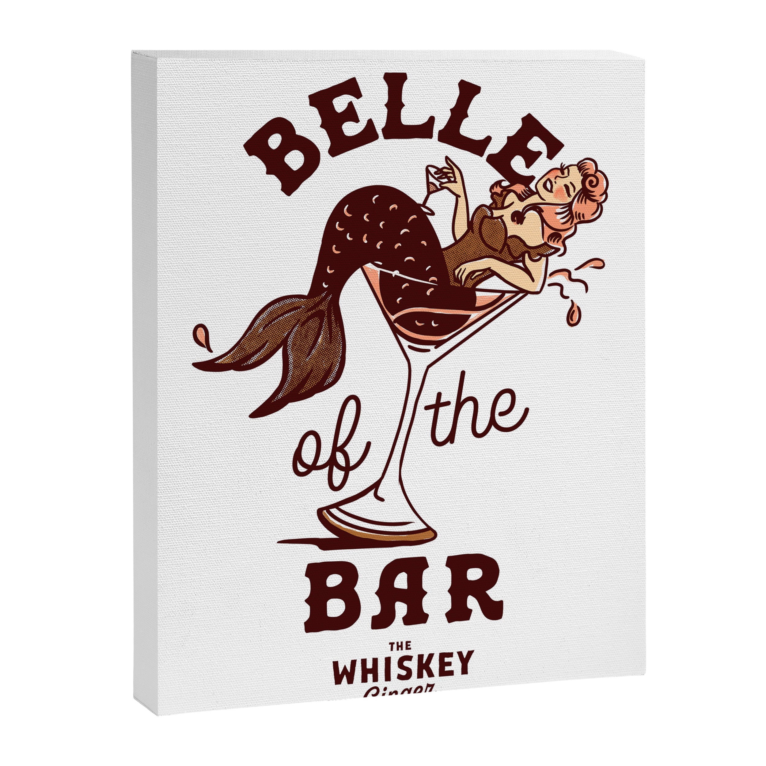Belle Of The Bar Pinup Mermaid Canvas Print Gallery Image 6