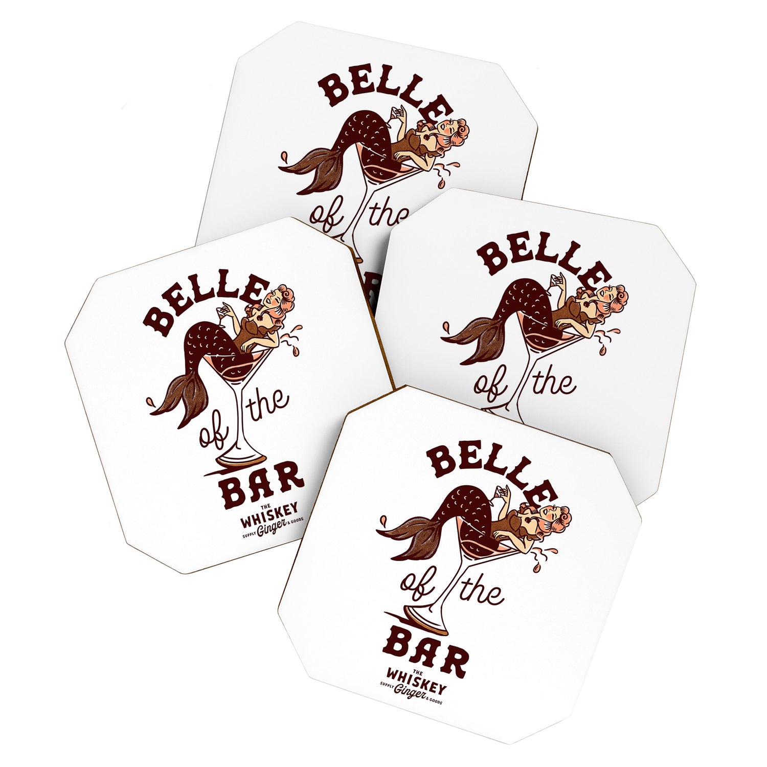 Belle Of The Bar Pinup Mermaid Coaster Gallery Image 1