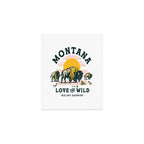Big Sky Country, Montana: Love The Wild. Cool Retro Travel Art Featuring Buffalo Art Print Gallery Image 1
