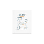 Big Sky, Montana Hiking & Recreation Trail Map Art Print Gallery Image 1