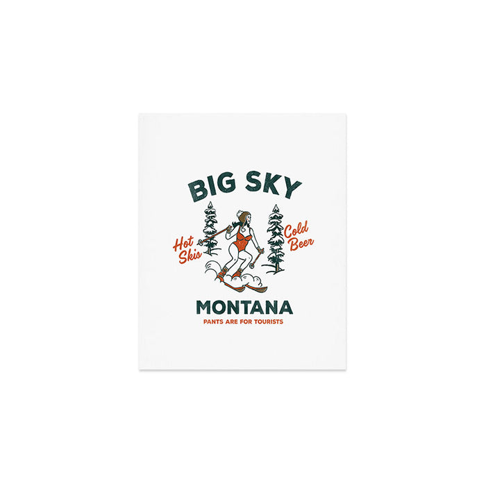 Big Sky Montana: Pants Are For Tourists. Cute & Funny Beer & Ski Design Art Print Gallery Image 1