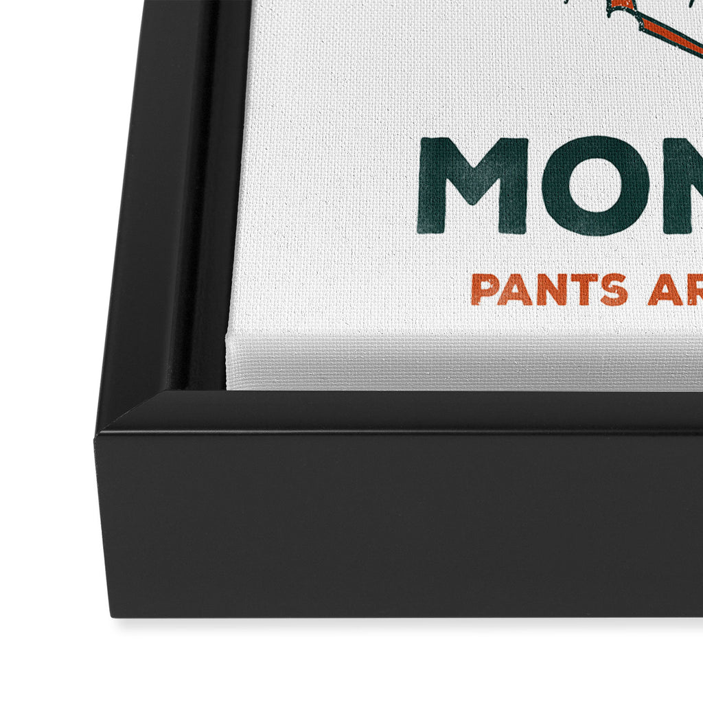Big Sky Montana: Pants Are For Tourists. Cute & Funny Beer & Ski Design Framed Canvas Print Gallery Image 3