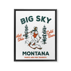Big Sky Montana: Pants Are For Tourists. Cute & Funny Beer & Ski Design Framed Canvas Print Gallery Image 8