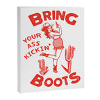 Bring Your Ass Kicking Boots! Cute & Cool Retro Cowgirl Design Canvas Print Gallery Image 6