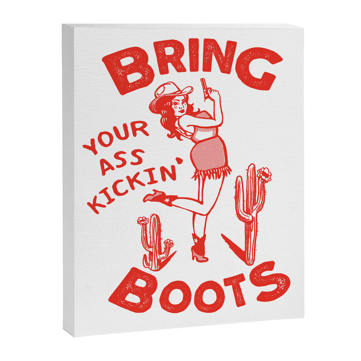 Bring Your Ass Kicking Boots! Cute & Cool Retro Cowgirl Design Canvas Print Gallery Image 6