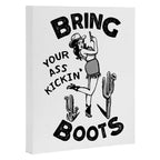 Bring Your Ass Kicking Boots! Cool Retro Cowgirl Gift Idea For Women Canvas Print Gallery Image 3