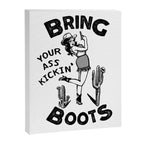 Bring Your Ass Kicking Boots! Cool Retro Cowgirl Gift Idea For Women Canvas Print Gallery Image 6