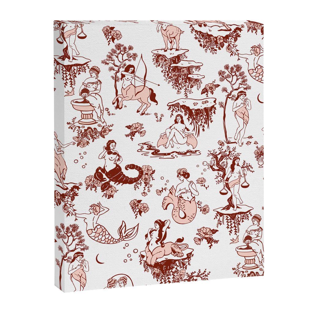 Zodiac Sign Astrology Toile Pattern Canvas Print Gallery Image 8