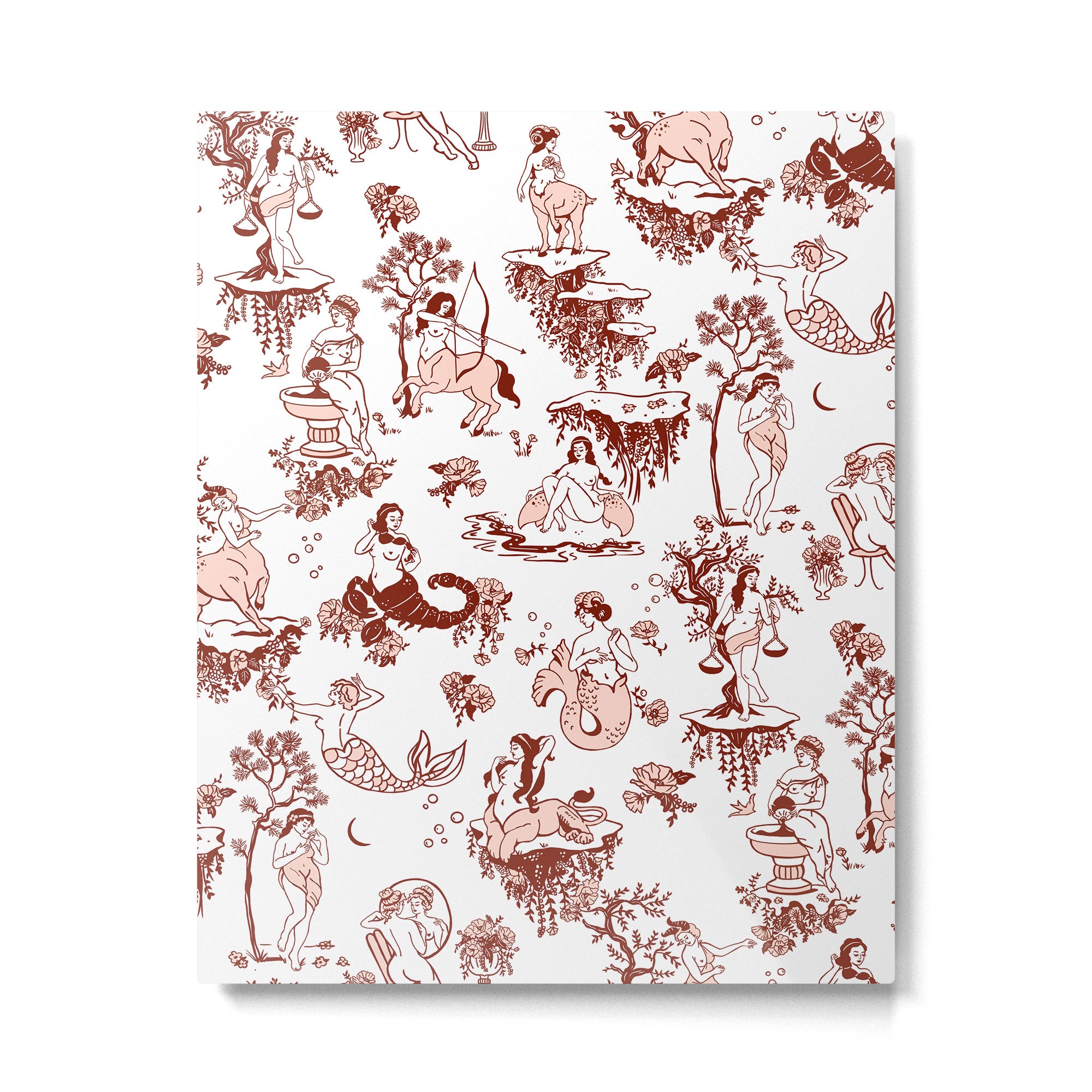 Zodiac Sign Astrology Toile Pattern Metal Print Gallery Image 6