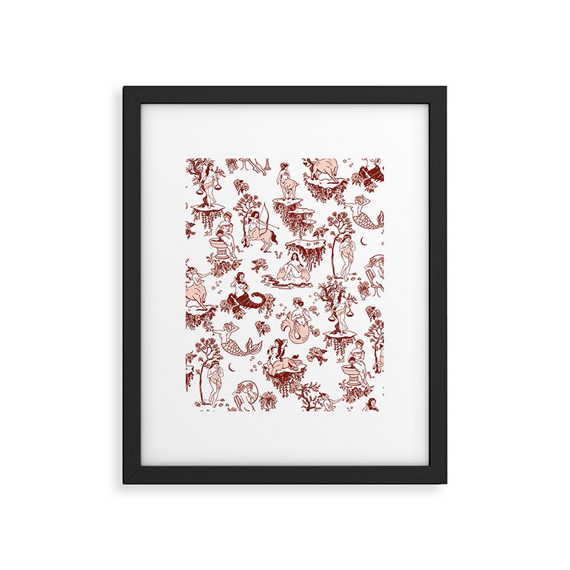 Zodiac Sign Astrology Toile Pattern Framed Art Print Gallery Image 6