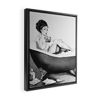 Cocktails In The Bath: Black & White Version Framed Canvas Print Gallery Image 2