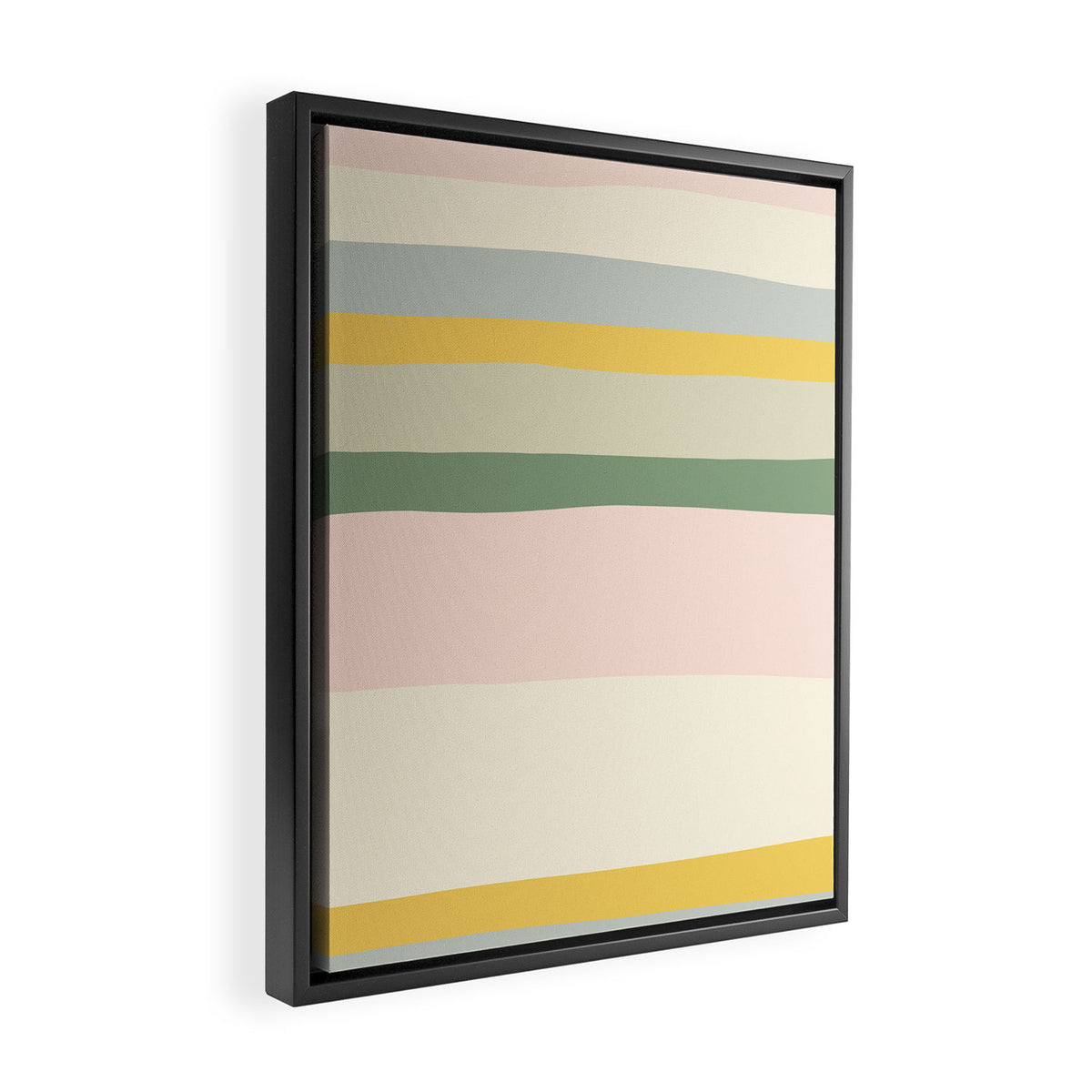 Colorful & Fun Striped Children's Pattern Framed Canvas Print Gallery Image 2