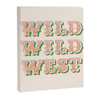 Cool Retro Red & Green "Wild Wild West" Typography Art Canvas Print Gallery Image 6