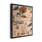 Cute Peach Wildlife Pattern Framed Canvas Print Gallery Image 2