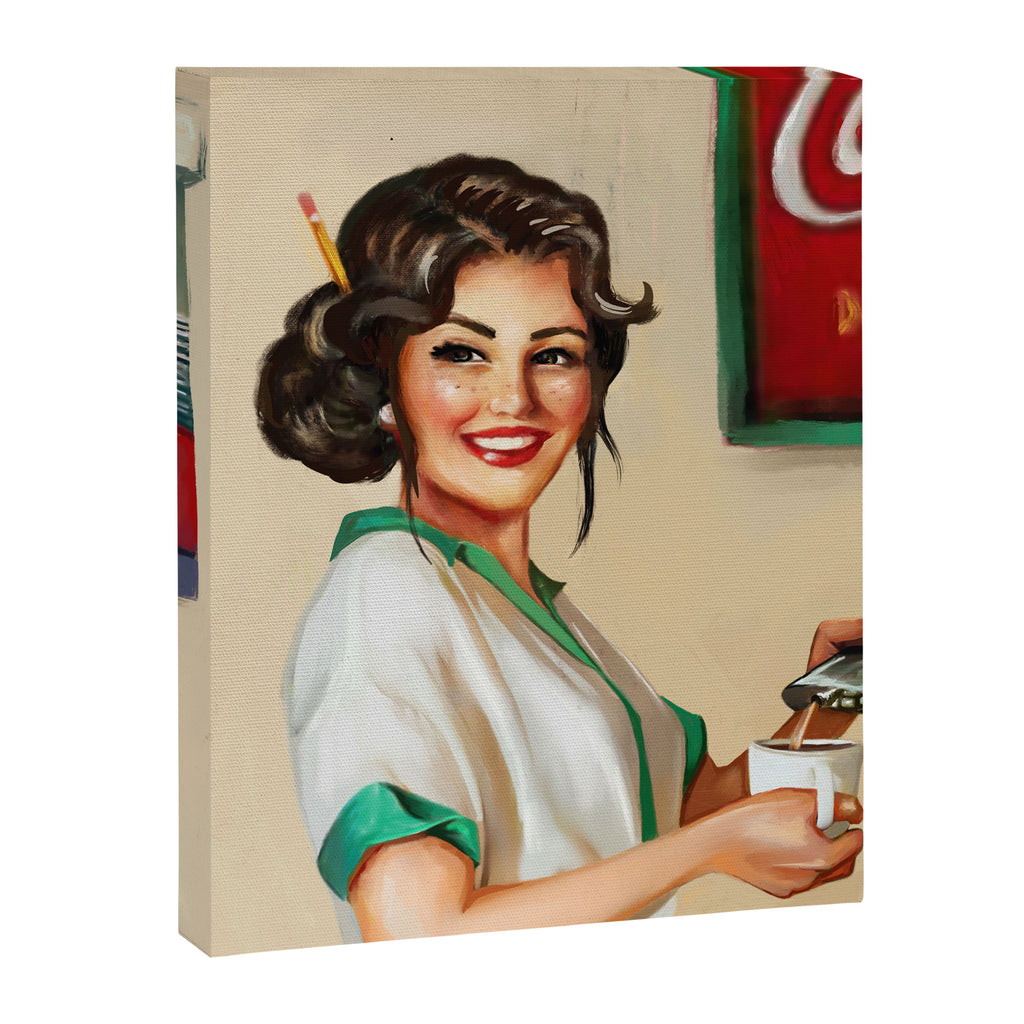Diner Pinup Girl Canvas Print Gallery Image 8