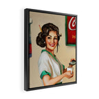 Diner Pinup Girl Framed Canvas Print Gallery Image 2