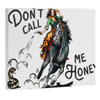 "Don't Call Me Honey" Cowgirl On Horseback Shooting a Rattlesnake Canvas Print Gallery Image 8