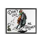 "Don't Call Me Honey" Cowgirl On Horseback Shooting a Rattlesnake Framed Canvas Print Gallery Image 8