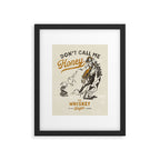 "Don't Call Me Honey" Retro Pinup Cowgirl On Horseback Shooting A Snake V.2 Framed Art Print Gallery Image 5