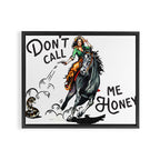 Don't Call Me Honey Retro Cowgirl On Horseback V.1 Framed Canvas Print Gallery Image 8