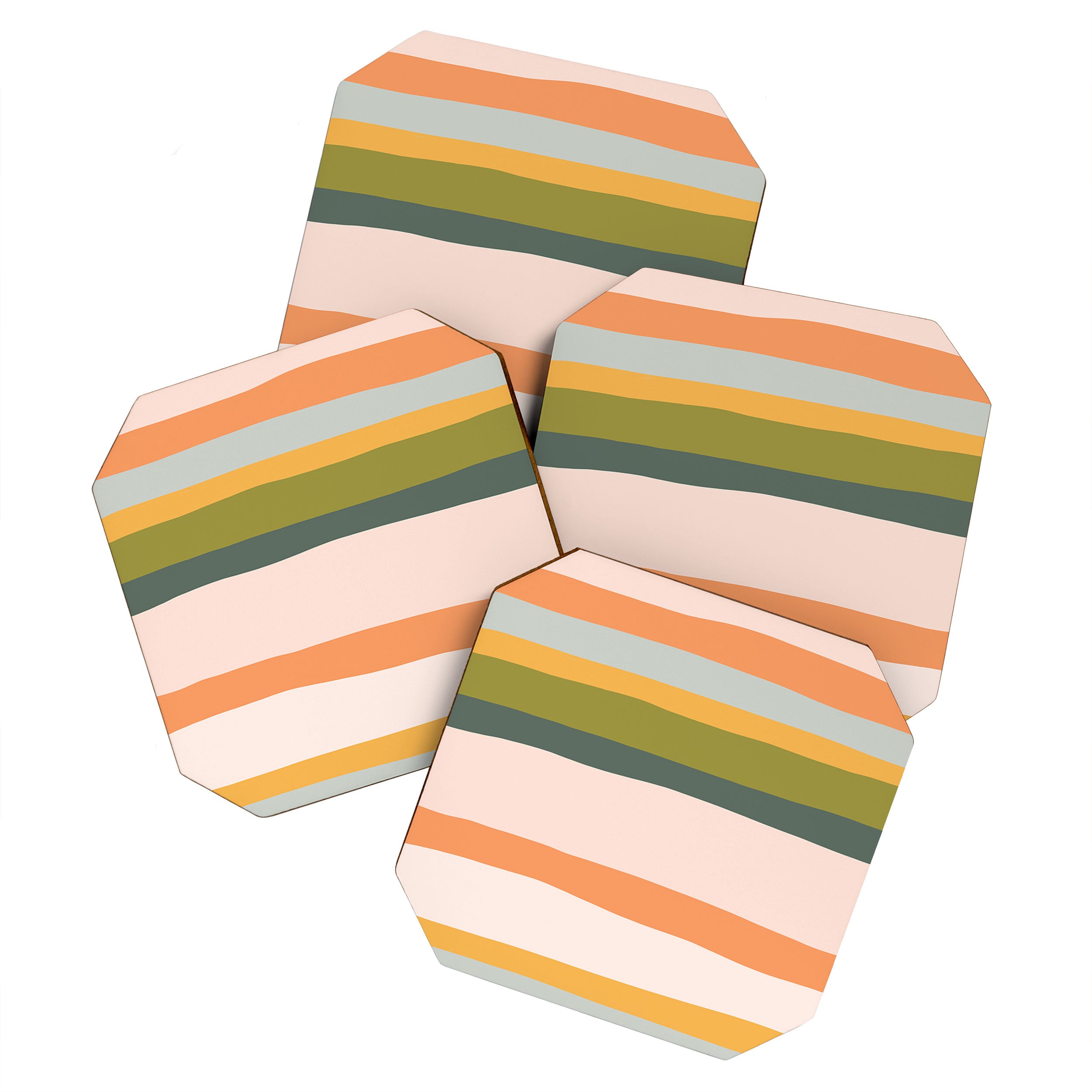 "Dreamy Stripes" Colorful & Fun Children's Stripe Pattern Coaster Gallery Image 1