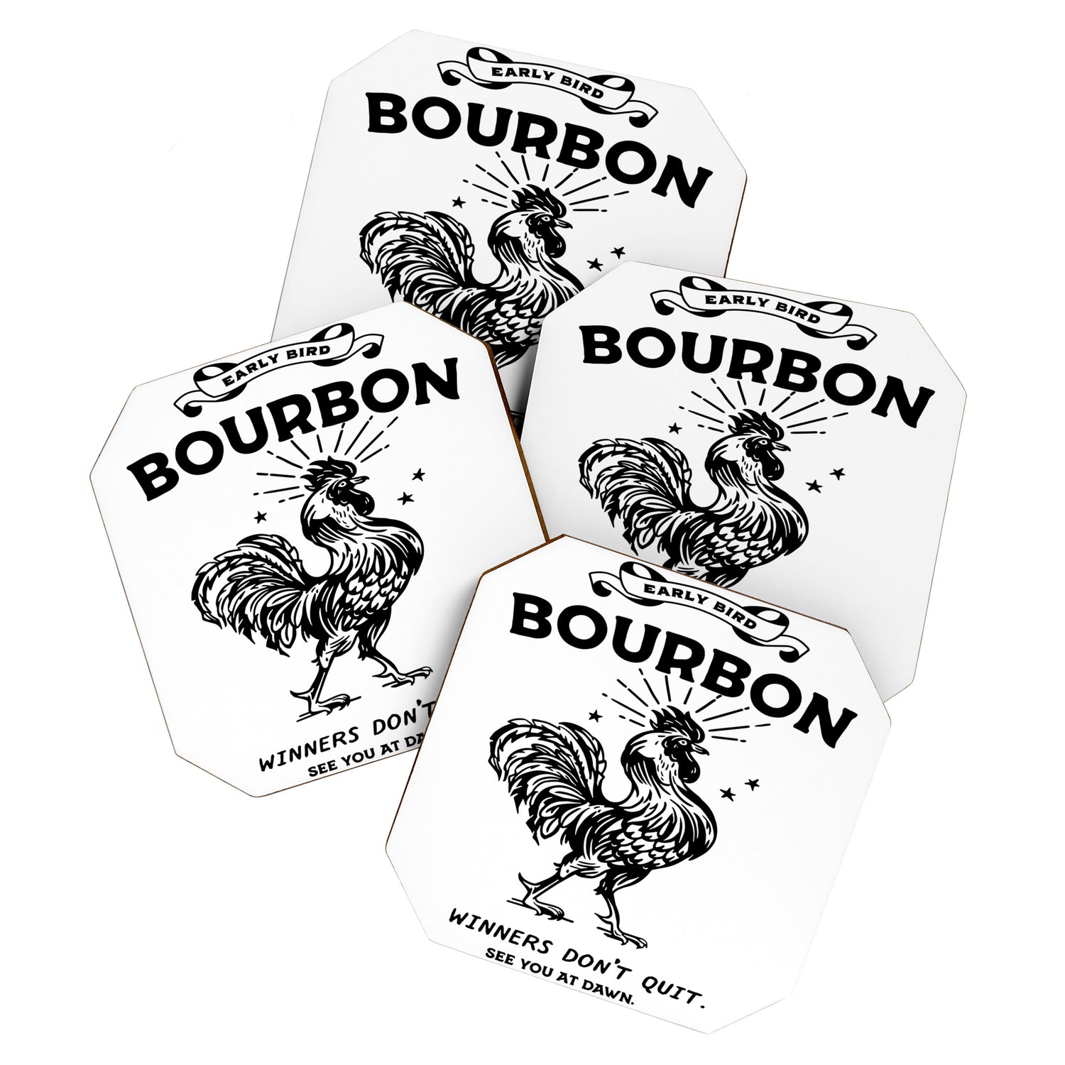 Early Bird Bourbon: Winners Don't Quit Coaster Gallery Image 1