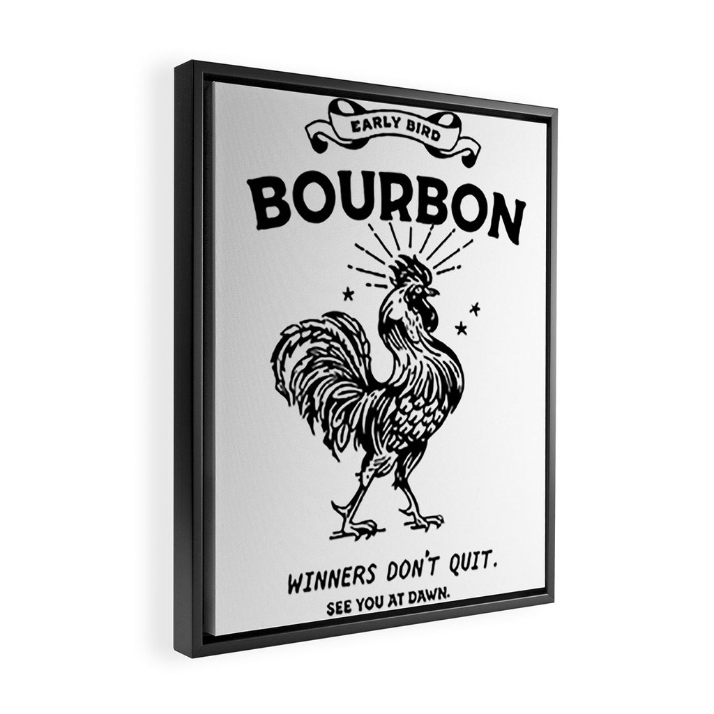 Early Bird Bourbon: Winners Don't Quit Framed Canvas Print Gallery Image 2