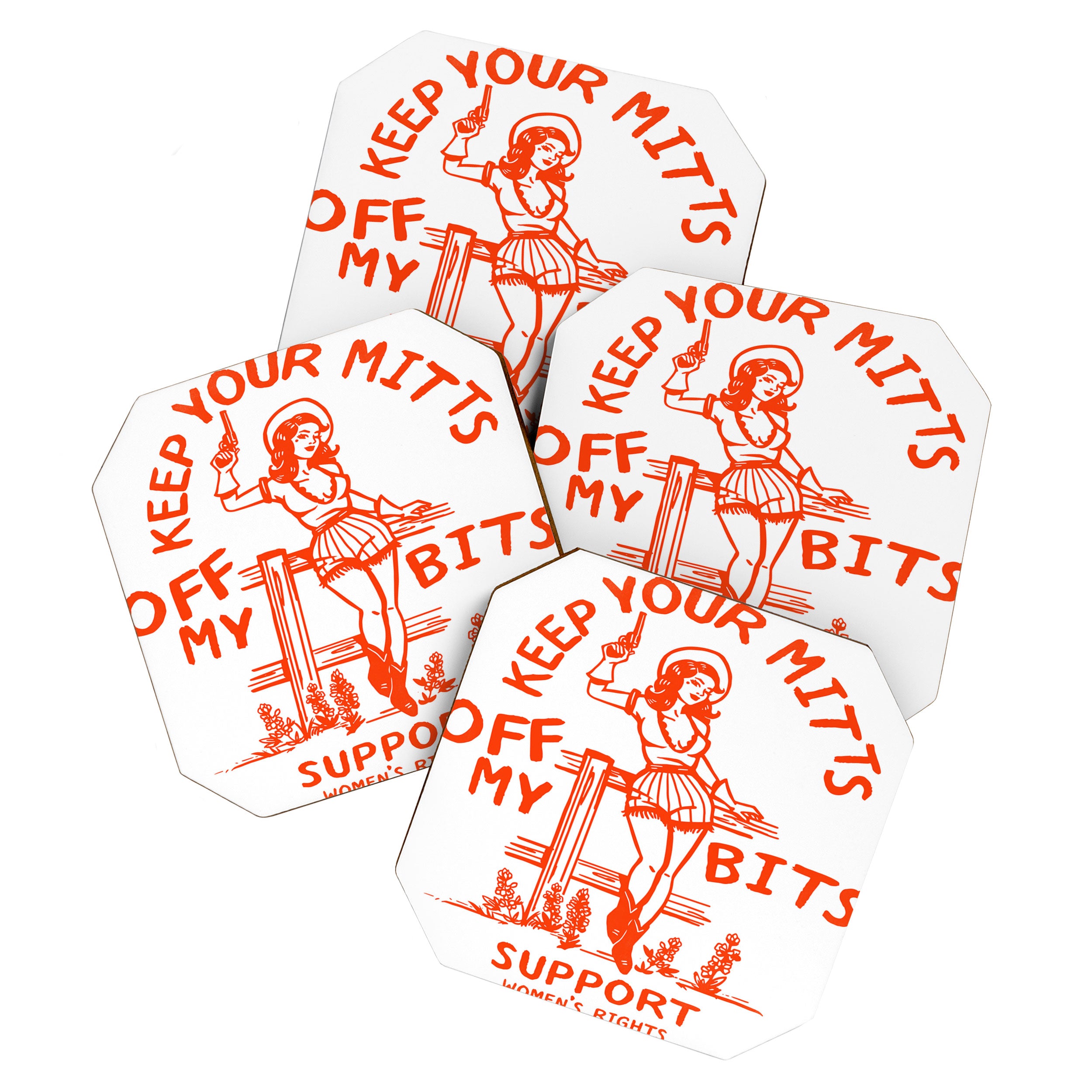 Feminist Quote: Women's Rights & Feminism Cowgirl Coaster Gallery Image 1