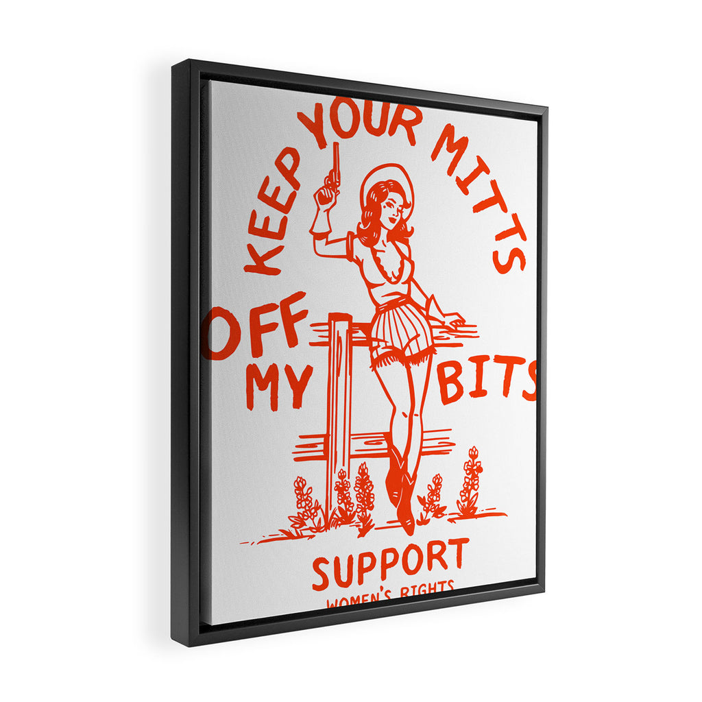 Feminist Quote: Women's Rights & Feminism Cowgirl Framed Canvas Print Gallery Image 2