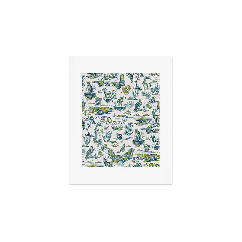 Grand Canyon National Park, Arizona Wildlife Pattern (Version 2) Art Print Gallery Image 1